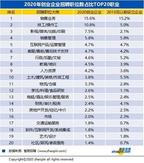 2020创新创业企业信息统计表