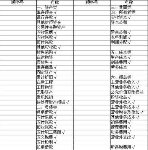 国有企业,会计科目,有哪些