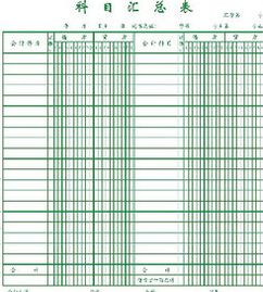农业会计科目汇总表