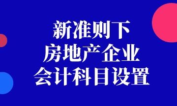 按会计准则房地产公司会计科目设置