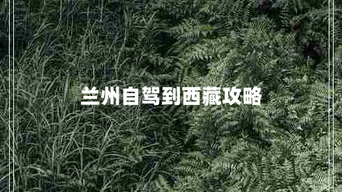 兰州自驾到西藏攻略