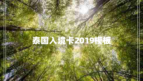 泰国入境卡2019模板