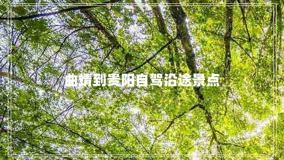 曲靖到贵阳自驾沿途景点