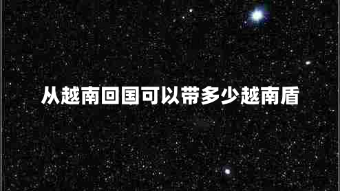 从越南回国可以带多少越南盾