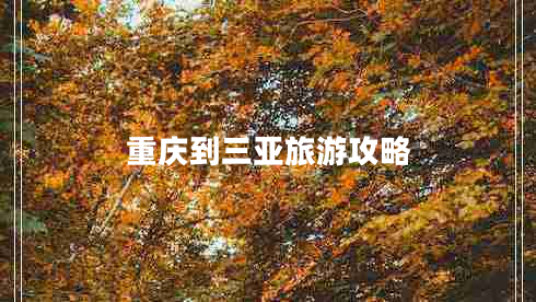 重庆到三亚旅游攻略