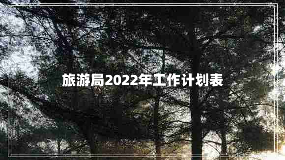 旅游局2022年工作计划表