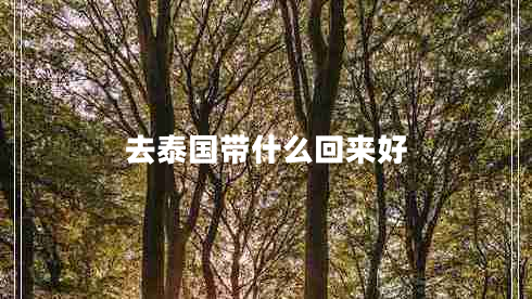 去泰国带什么回来好