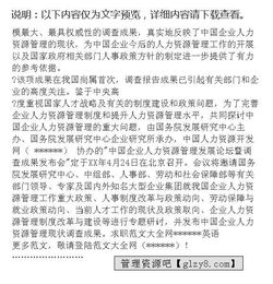 人力资源管理现状调查报告()