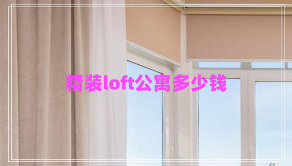 精装loft公寓多少钱