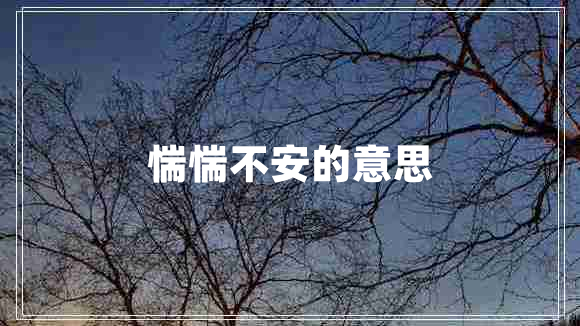 惴惴不安的意思