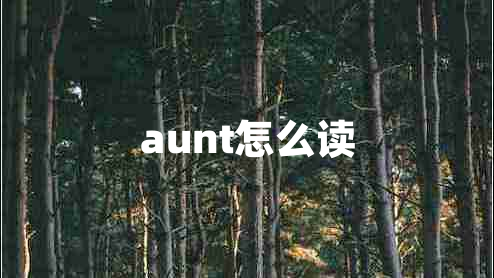 aunt怎么读