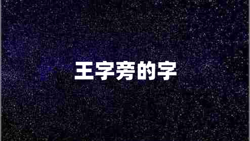 王字旁的字