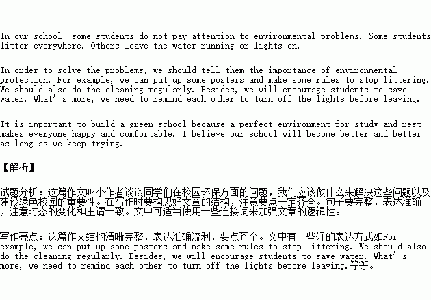 假如你是李华绿色校园的英语作文